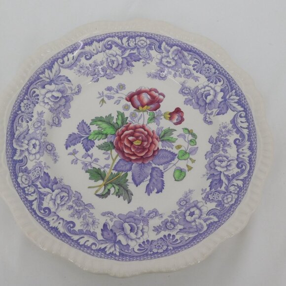 Lot of 2 Spode Mayflower Dinner Plate 10.5" dia Gadroon Edge Bone China Vintage - Picture 8 of 9